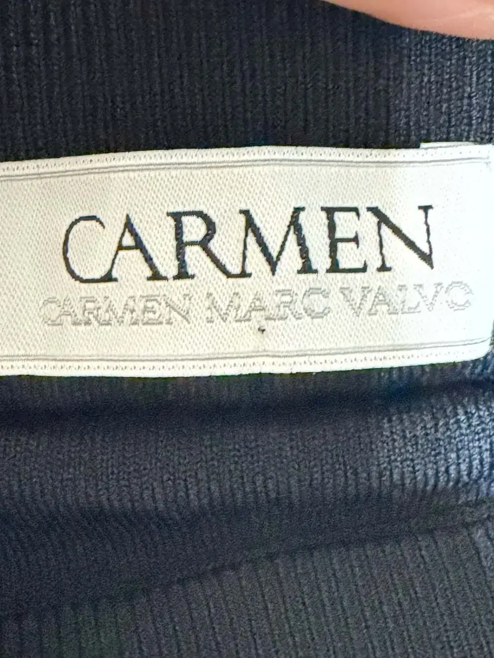 Carmen Marc Valvo Black Tiered Knit Pencil Skirt Size XS